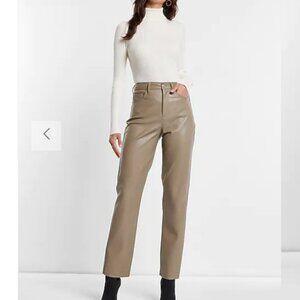 Express High Waisted Faux Leather Modern Straight Pants 10